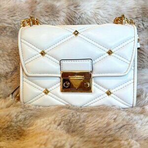 Michael kors crossbody purse white and gold new unused